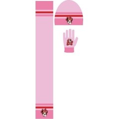 Set 3 Stück Bonnet + Schal + Minnie Disney Handschuhe