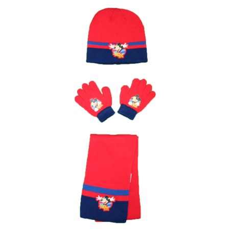 Set of Beanie Gloves Scarf Mickey