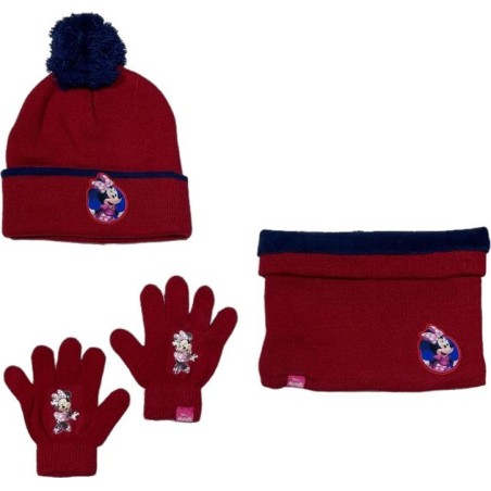 Set 3 Stück Mütze + Snood + Minnie Disney Handschuhe
