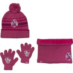 Set 3 pièces Bonnet + Snood + gants Minnie Disney
