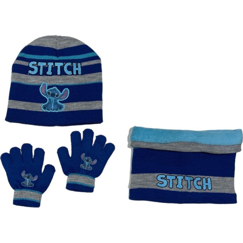Set 3 pieces Hat + snood + gloves Stitch Disney Set 3 pieces Hat + snood + gloves Stitch Disney