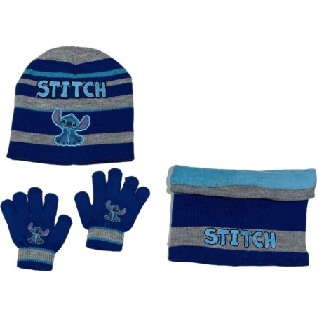 Set 3 pieces Hat + snood + gloves Stitch Disney