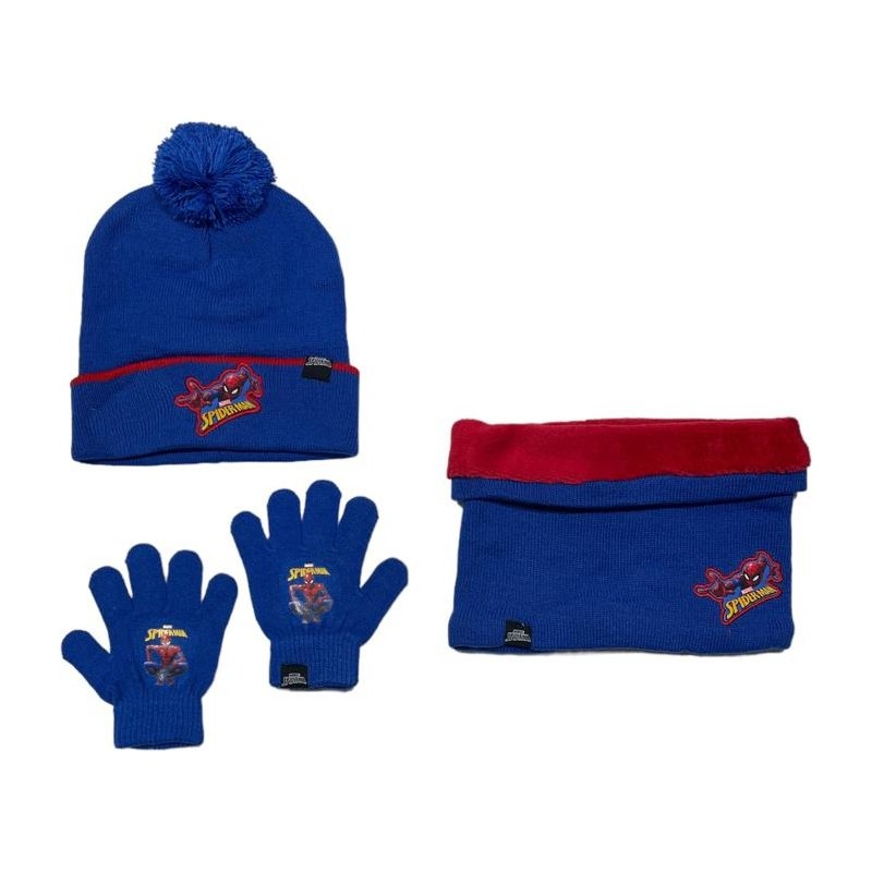Set 3 pieces Hat + snood + gloves Spiderman Set 3 pieces Hat + snood + gloves Spiderman