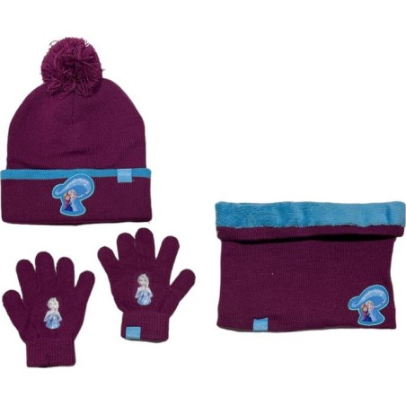 Set 3 Stück Mütze + Snood + Frozen Disney  Handschuhe