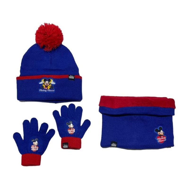 Set 3 pièces Bonnet + Snood + gants Mickey Disney