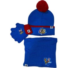 Set 3 pièces Bonnet + Snood + gants Pat Patrouille