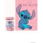 Plaid Polaire Stitch Disney en rose