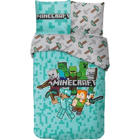 Parure housse de couette Minecraft En coton