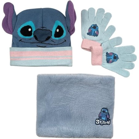 Set 3 pieces Hat + snood + gloves Stitch Disney