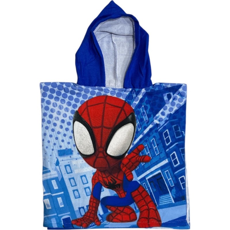Poncho de bain Spiderman à capuche