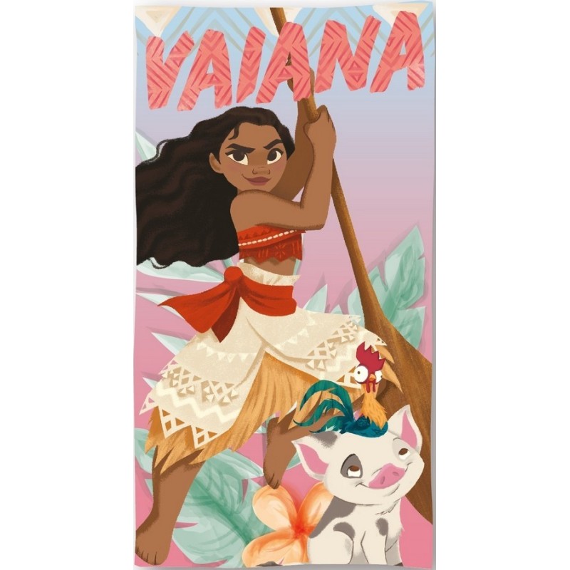Drap de plage ou drap de bain Vaiana Disney en coton