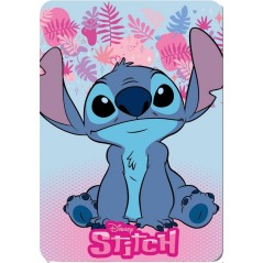 Plaid Polaire Stitch Disney en rose