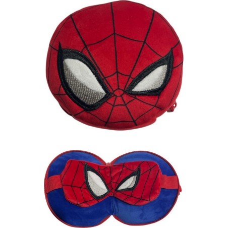 Relaxeazzz Oreiller de voyage en peluche Spiderman & masque de sommeil
