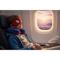 Relaxeazzz Spiderman Plüsch-Reisekissen & Schlafmaske