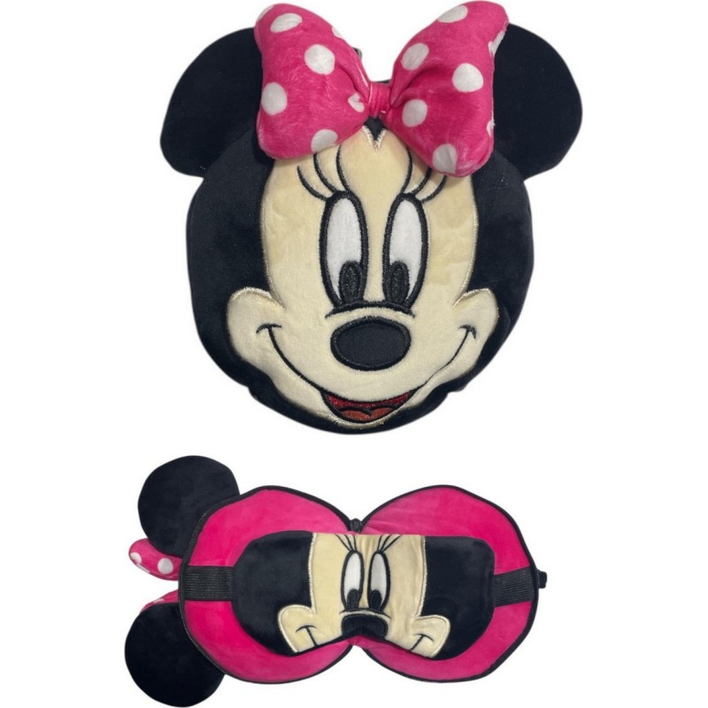 Relaxeazzz Oreiller de voyage en peluche Minnie & masque de sommeil