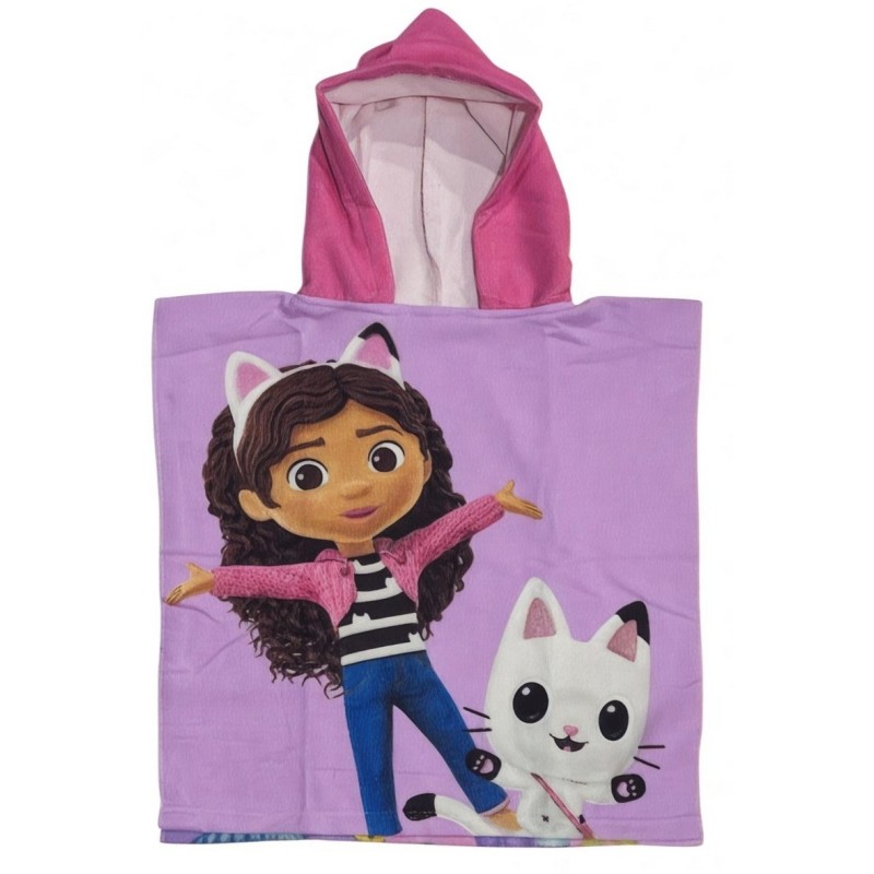 Poncho de bain Gabby's Dollhouse à capuche