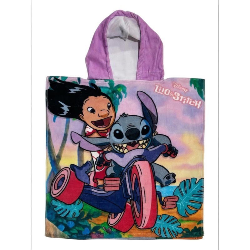 Badeponcho mit Kapuze aus Baumwolle von Stitch Disney