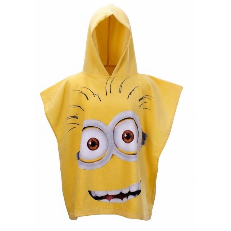 Poncho de bain Minions à capuche en coton