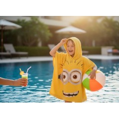 Poncho de bain Minions à capuche en coton