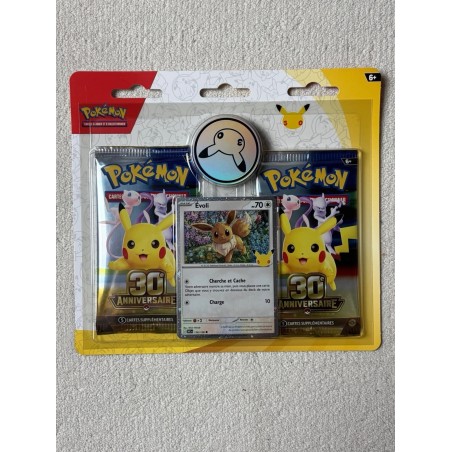 Pokémon JCC 30e Anniversaire blister 2 boosters et carte promo Évoli FR 6 FR