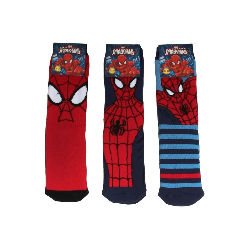 Lot de 3 Paires de Chaussettes Anti-Dérapantes Spiderman Lot de 3 Paires de Chaussettes Anti-Dérapantes Spiderman