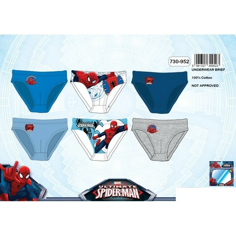 Ensemble de 6 Slips Spiderman Ensemble de 6 Slips Spiderman