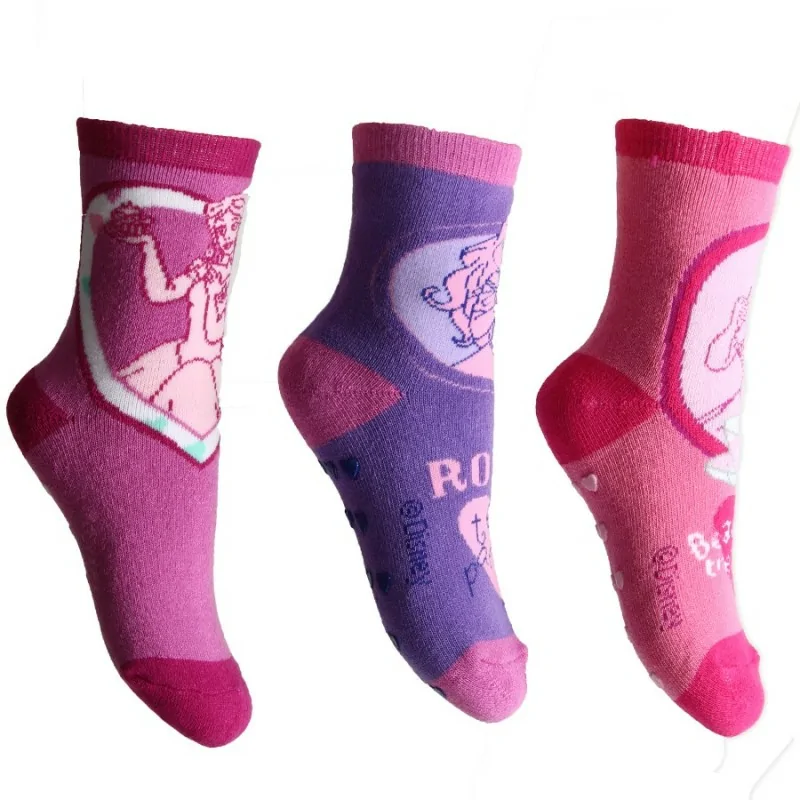 Lot de 6 Paires de Chaussettes Anti-Dérapantes Princesse Lot de 6 Paires de Chaussettes Anti-Dérapantes Princesse