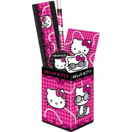 HELLO KITTY POT A CRAYONS + FOURNITURES SCOLAIRES