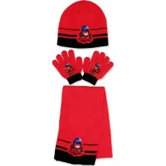 Ensemble Bonnet Gants Echarpes Miraculous - Ladybug