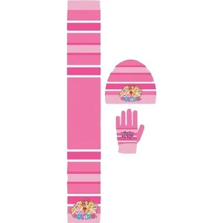 Set 3 pièces Bonnet + Gants + Echarpe Princesse 