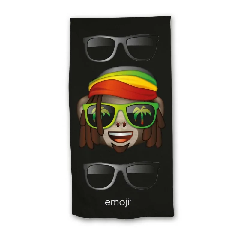 Serviette de Plage Emoji en noir