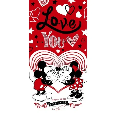 Drap de plage ou drap de bain Mickey et Minnie Love