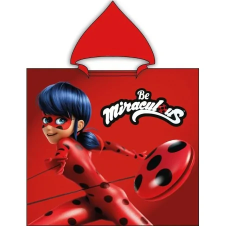 Poncho de bain Miraculous à capuche en coton