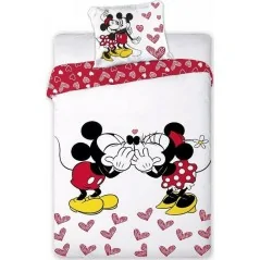 Parure Housse de couette Minnie and Mickey Love en polyester