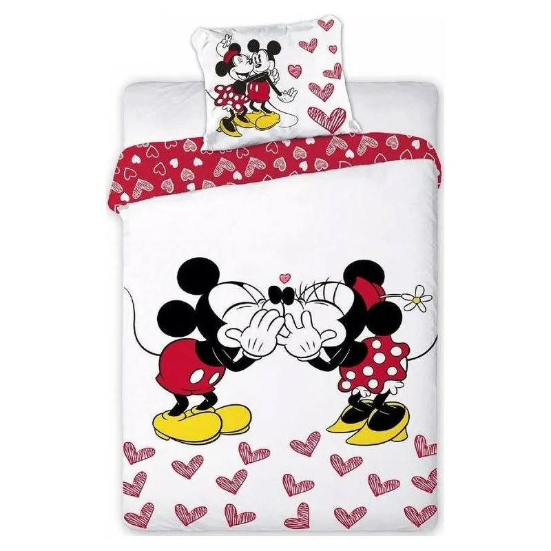 Parure Housse de couette Minnie and Mickey Love en polyester