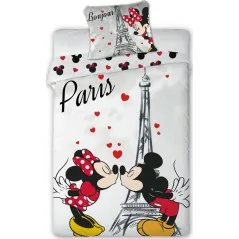Parure Housse de couette Mickey et Minnie en coton
