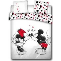 Parure Housse de couette Minnie and Mickey Love en coton