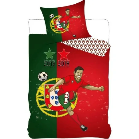 Parure Housse de Couette Portugal avec 2 étoiles Champion de Monde en 2016 et Coupe de Europa 2019