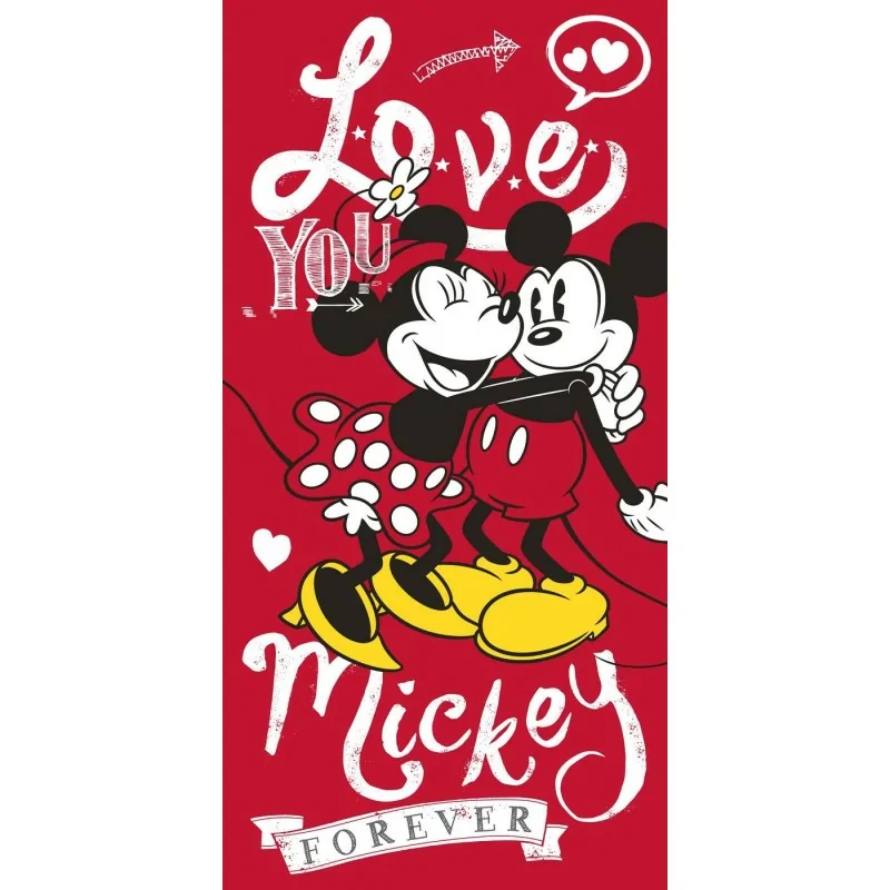 Drap de Plage Minnie et Mickey Love Drap de Plage Minnie et Mickey Love