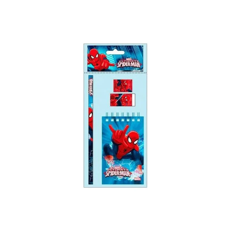 Set de Papeterie 4 pièces Spiderman Set de Papeterie 4 pièces Spiderman