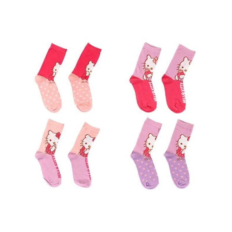 Lot de 4 Paires de Chaussettes Hello Kitty Lot de 4 Paires de Chaussettes Hello Kitty