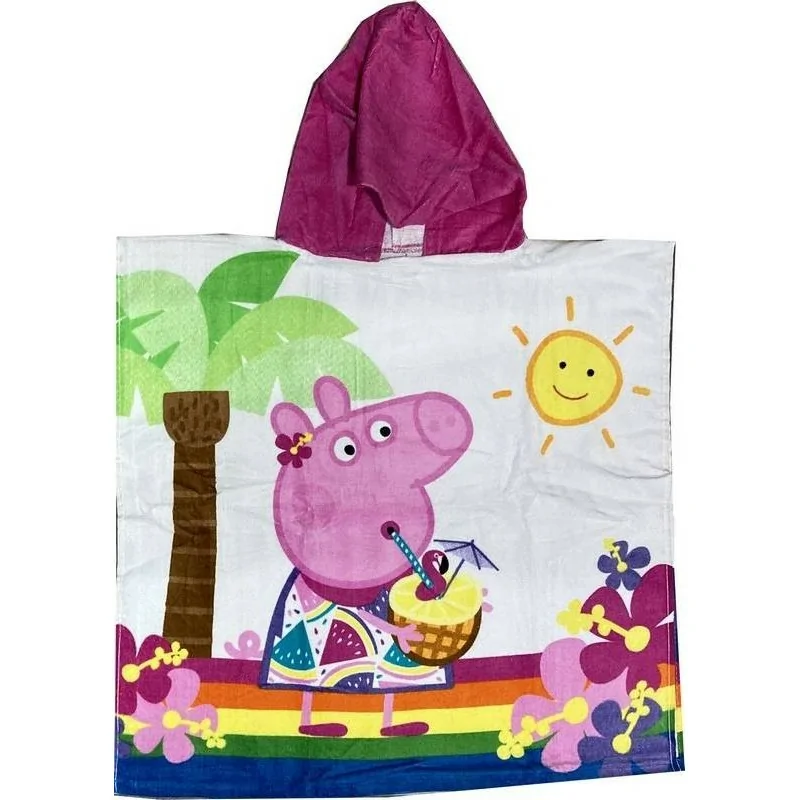Poncho De Bain Peppa Pig À Capuche En Coton Poncho De Bain Peppa Pig À Capuche En Coton